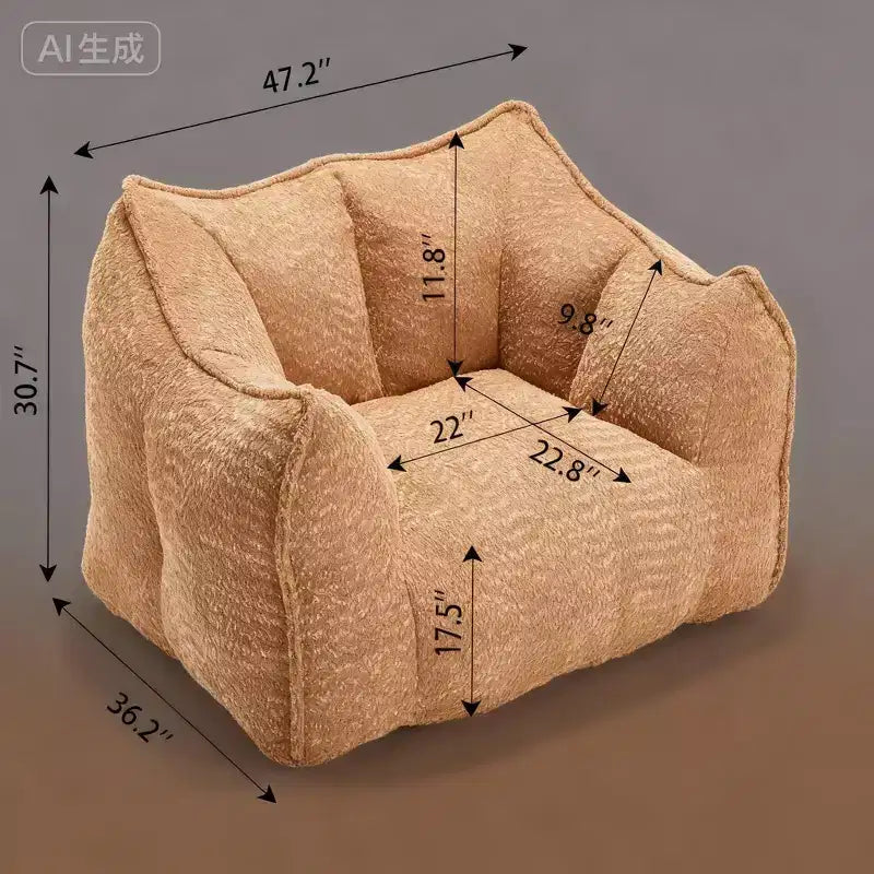 Fauteuils canapés avec mousse haute résilience pour salons et chambres, canapés paresseux carrés confortables, canapés pour adultes pour jouer, lire et regarder la télévision