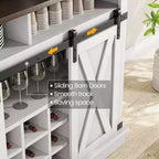 Meuble à café style ferme, 75 pouces de haut, buffet avec rangement, grand meuble de bar avec porte coulissante de style grange, salle à manger