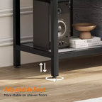 Meuble TV marron rustique de 65 pouces, meuble de style rustique avec rangement pour téléviseurs jusqu'à 75 pouces, idéal pour le salon