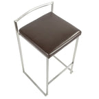 Tabouret de comptoir Silver Orchid Forrest en acier inoxydable empilable et entièrement soudé (lot de 2)