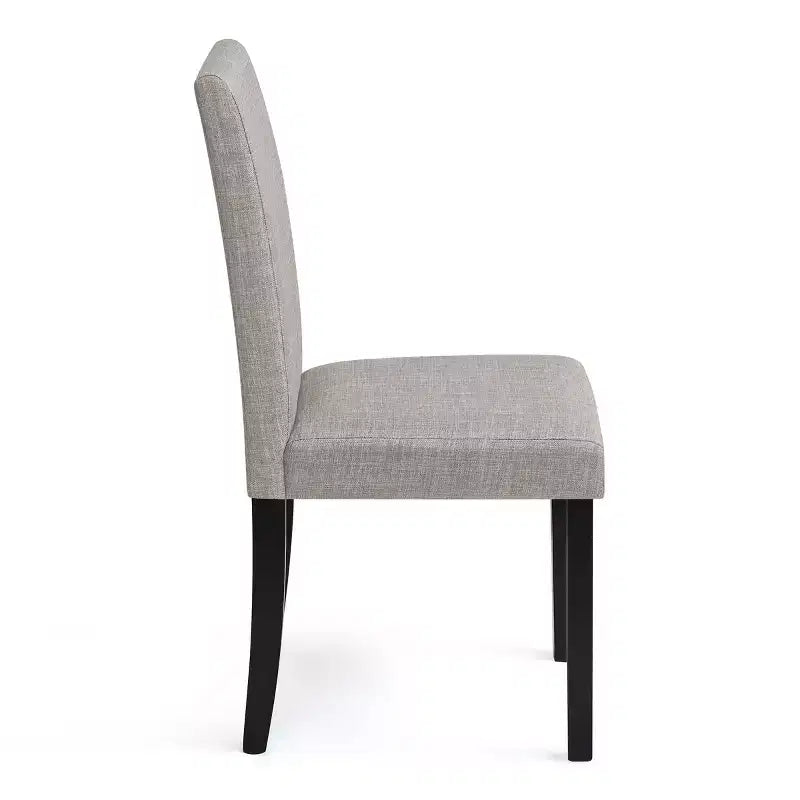 Subrtex Chaise de salle à manger Parsons rembourrée en bois massif et lin (Lot de 2)
