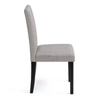 Subrtex Chaise de salle à manger Parsons rembourrée en bois massif et lin (Lot de 2)