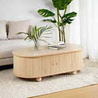 Table basse ovale avec porte accordéon - ModernLuxe
