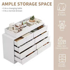 Commode Zstar 5 tiroirs pour Chambre, Commode verticale de 105 cm de haut avec Rangement Autonome, Coffre de Rangement en Bois pour Salon, Blanc