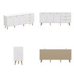Commode moderne blanche Famapy avec tiroirs - Meuble polyvalent