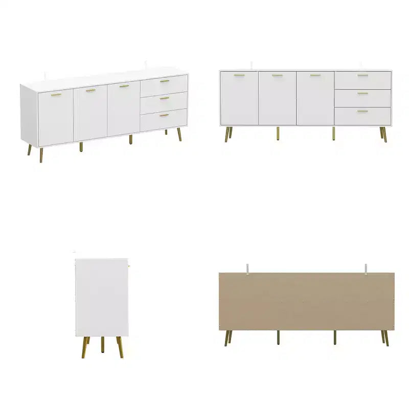 Commode moderne blanche Famapy avec tiroirs - Meuble polyvalent