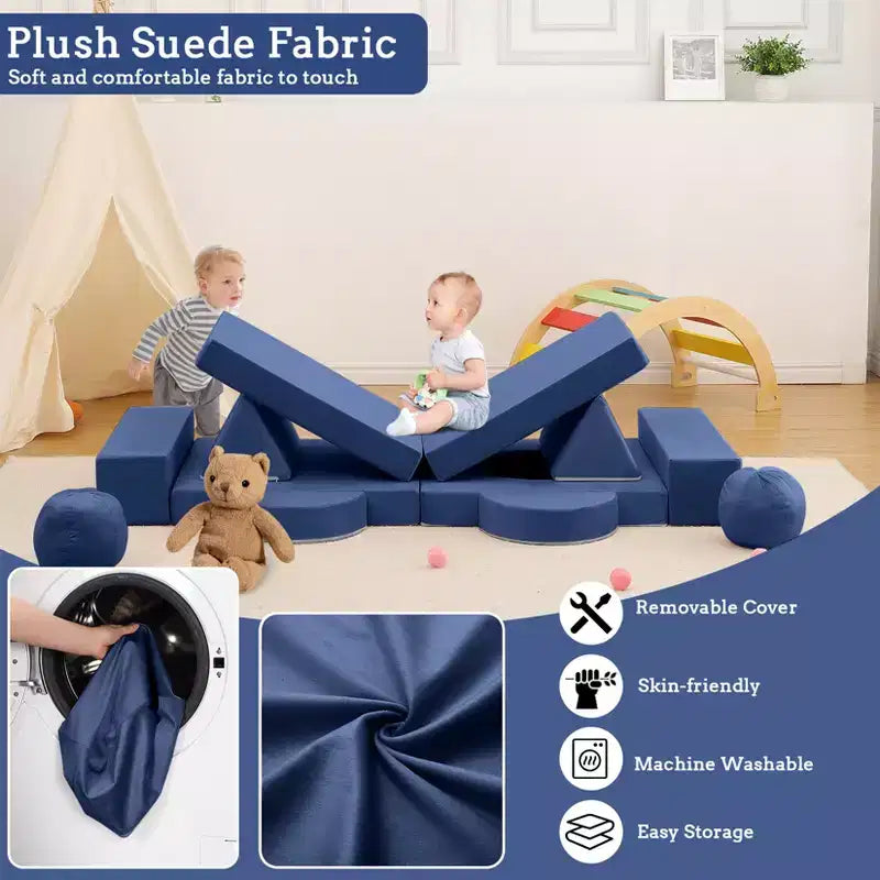 Canapé pour enfants 12 pièces, canapé de jeu modulaire pour enfants pour stimuler la créativité, canapé modulable, mobilier de chambre et de salle de jeux pour tout-petits, pour dormir et lire