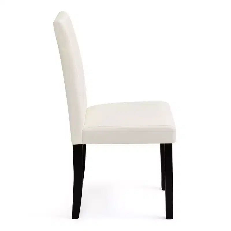 Subrtex Chaise de salle à manger Parsons rembourrée en bois massif et lin (Lot de 2)