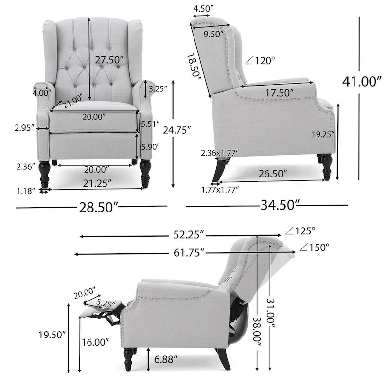Fauteuils inclinables en tissu touffeté Walter (lot de 2) par Christopher Knight Home