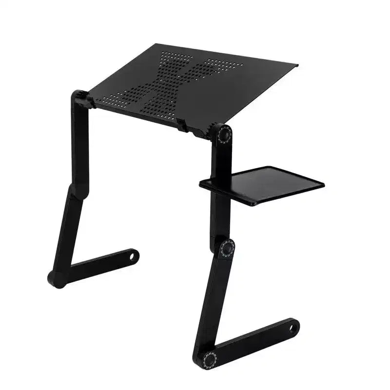 Table pliable portable multifonctionnelle rotative à 360° avec ventilateur et souris, noire