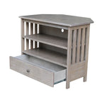 Meuble TV d'angle en bois massif de style Mission