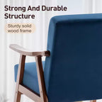 Fauteuil d'appoint de salon avec dossier extra épais, fauteuil à oreilles avec pieds en bois massif pour salle de lecture, chambre à coucher
