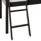 Lit mezzanine bas classique double CraftPorch avec tableau noir, toboggan et échelle