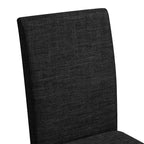 Subrtex Chaise de salle à manger Parsons rembourrée en bois massif et lin (Lot de 2)