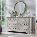 Commode à 6 tiroirs SinCiDo pour chambre à coucher, commode rustique en bois de style ferme, commode vintage de 54 po de largeur pour salon