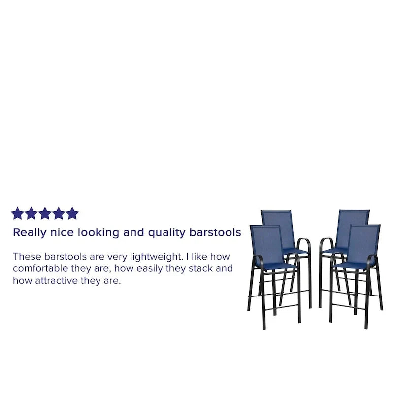 Lot de 4 tabourets de bar d'extérieur avec matériau Flex Comfort - Tabouret de terrasse