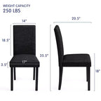 Subrtex Chaise de salle à manger Parsons rembourrée en bois massif et lin (Lot de 2)