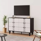 Commode à 6 tiroirs pour chambre à coucher, commode en bois moderne avec tiroirs profonds, commode pour salon, couloir, entrée