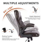 Chaise de bureau ergonomique TUYOHW avec accoudoirs relevables réglables, chaise d'ordinateur pivotante avec soutien lombaire et base en métal, chaise Criss Cross pour la maison