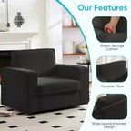 Mjkone Fauteuil pivotant moderne 360°, Fauteuil carré rembourré, Canapé simple confortable en chenille