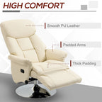 Fauteuil inclinable manuel HOMCOM pour adultes, fauteuil inclinable pivotant réglable avec repose-pieds, accoudoirs rembourrés