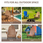 Chaise Outsunny Adirondack Pliante, Chaises de Plage Longues en Plastique HDPE Tout Temps pour Patio, Terrasse et Mobilier de Jardin