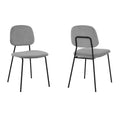 Armen Living, Chaises de salle à manger Lucy en velours gris et métal - Lot de 2