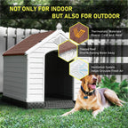 Niche pour chien en plastique BOSSIN, pour chiens de petite à grande taille, abri isolé intérieur/extérieur avec plancher surélevé