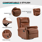Fauteuil inclinable pivotant en similicuir Baksoho pour chambre de bébé avec base en métal, lot de 2 par HULALA HOME