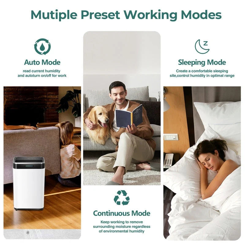 Déshumidificateurs de 325 m² pour sous-sols, maisons, grandes pièces et chambres à coucher, déshumidificateur de garage à faible niveau sonore