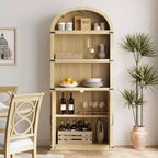 Bibliothèque avec portes Étagère cintrée 182 cm de haut Bibliothèque de style rustique avec étagères Bibliothèques en bois pour la maison, le bureau, le salon