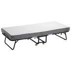 Lit pliant Zeus & Ruta 31x75 (taille double) avec 5 matelas, lit d'appoint portable pour adultes, gris