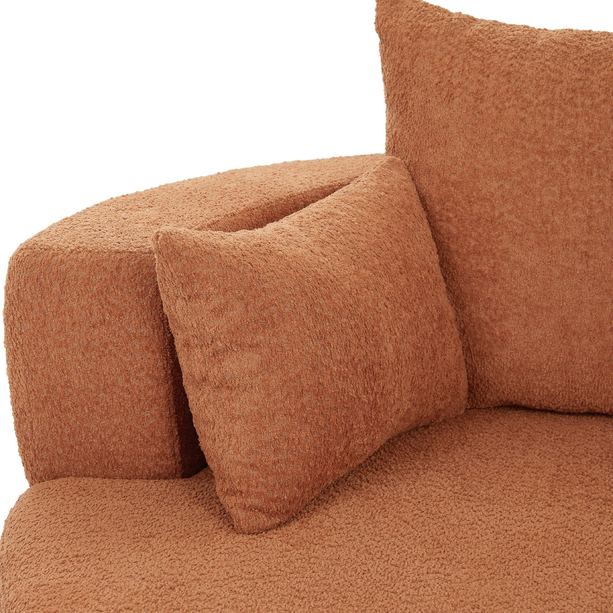 Fauteuil baril accent en chenille, Fauteuil de salon, Fauteuil rond avec base pivotante à 360 degrés et 3 coussins amovibles