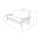 Ensemble de futon rustique pleine grandeur Somette Tucson en noyer avec matelas
