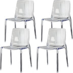 Chaise de salle à manger sans accoudoirs à dossier bas en acrylique ambre