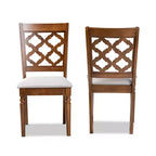 Lot de 2 chaises de salle à manger Ramiro en tissu et bois – Baxton Studio