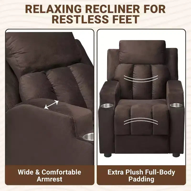 Fauteuil inclinable pour enfants Home Imports Emporium, fauteuil inclinable en peluche pour les tout-petes de 15 ans, fauteuil rembourré confortable pour chambre d'enfant ou chambre à coucher