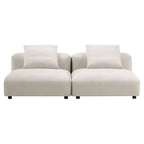 Canapé modulaire 2 places en tissu rembourré Solace
