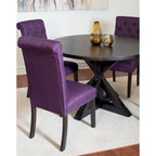 Ensemble de salle à manger rond 5 pièces, ensemble de meubles de salle à manger avec table à manger en croix et 4 chaises rembourrées