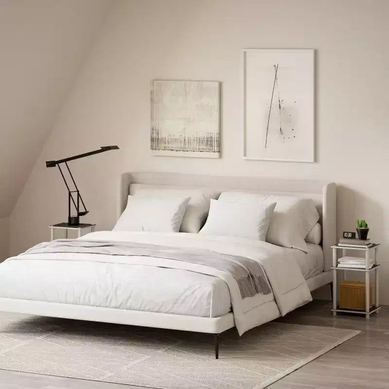HOMLUX Lot de 2 tables d'appoint à 3 niveaux, table de chevet avec étagère de rangement