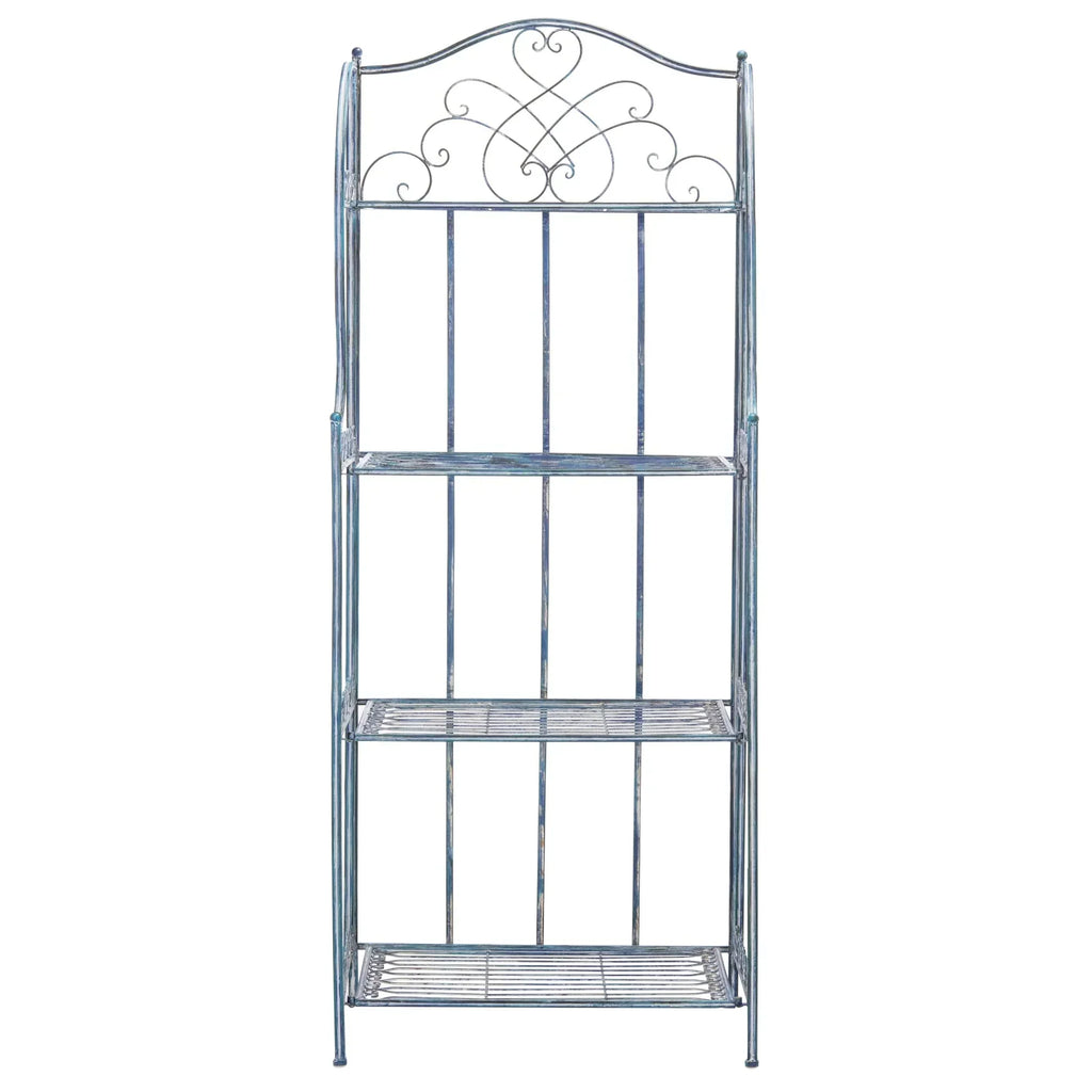 SAFAVIEH Bryn Étagère de boulanger d'extérieur victorienne en fer forgé à 4 niveaux - 63,5 cm l x 38,1 cm P x 160 cm H - 25L x 15P x 63H