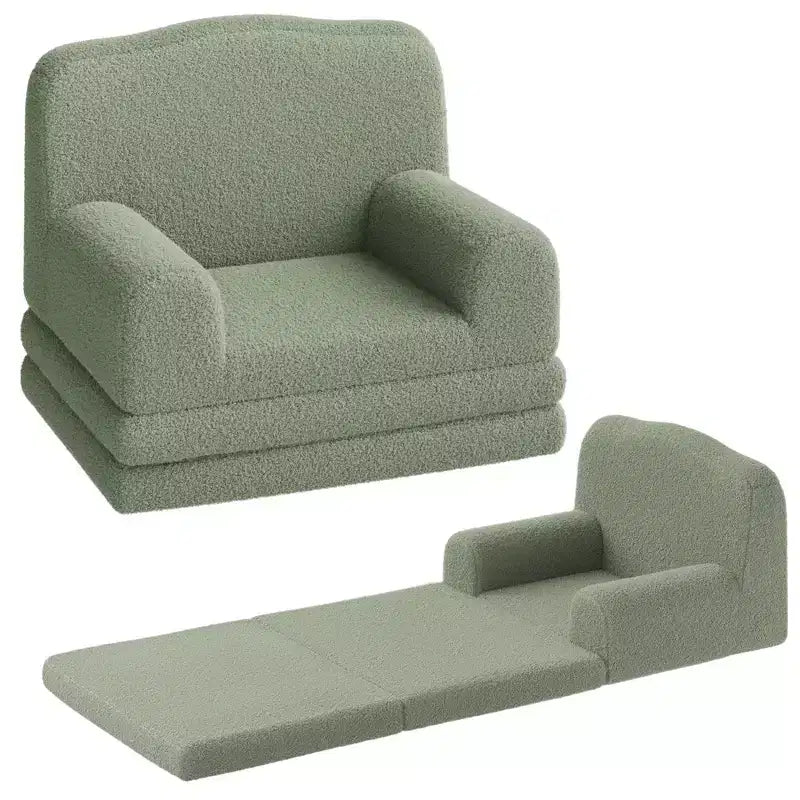 Canapé et fauteuil pour enfants 2-en-1 – Sofa en mousse pliable pour tout-petits