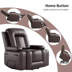 Fauteuil inclinable électrique avec fonction chauffante et massage, canapé de salon ergonomique en cuir PU - Dossier haut, siège rembourré, fauteuil de relaxation réglable