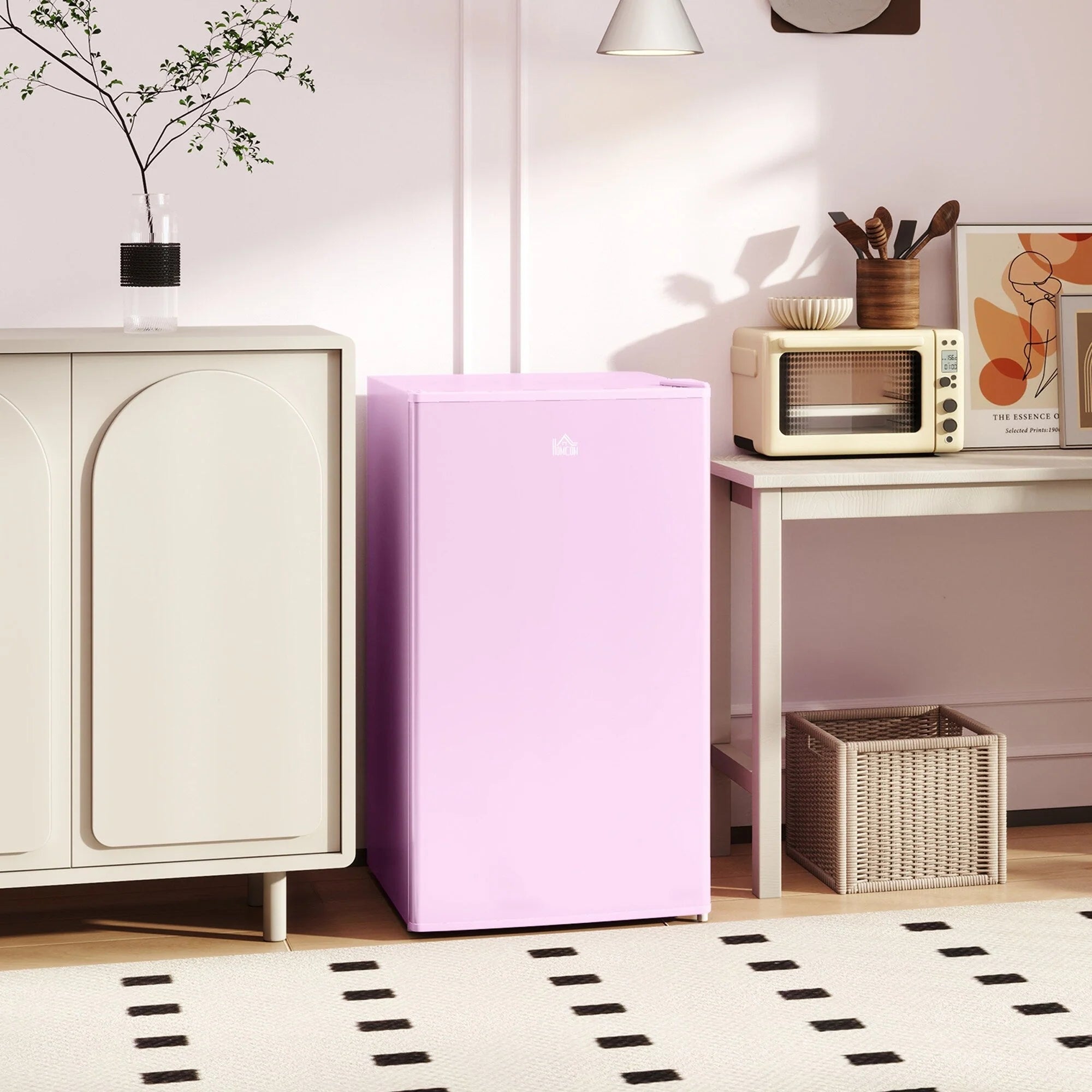 HOMCOM Mini-réfrigérateur de 90,6 L avec congélateur, Réfrigérateur compact à porte unique avec thermostat réglable pour chambre