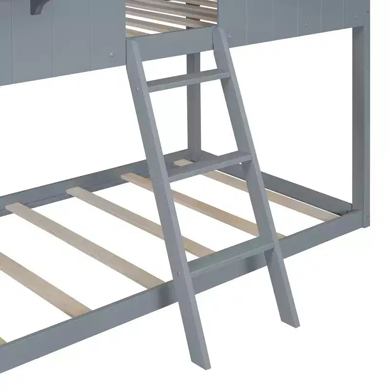 Lit superposé Luxystar de style cabane avec toit et fenêtre
