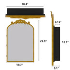 Armoire à pharmacie en fer forgé doré de 19,5 x 29,64 pouces avec miroir, armoire de salle de bain avec miroir sculpté