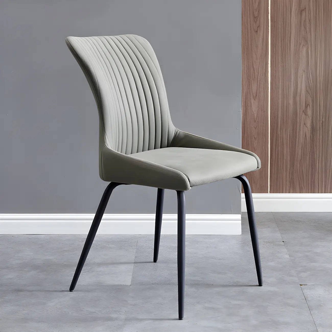 Chaises de salle à manger sans accoudoirs gris foncé industrielles