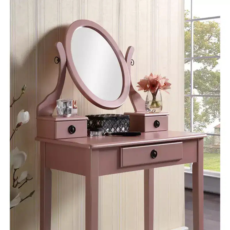 Moniys Wood Moniya Maquillage Coiffeuse et Chaise, Bleu