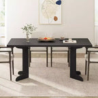 Grande table à manger rectangulaire de 180 cm pour 6 à 8 personnes, table de salle à manger rustique en bois massif avec pieds robustes et plateau solide pour salle à manger