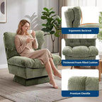Fauteuil pivotant d'appoint moderne - Fauteuil de lecture confortable en chenille rembourré avec coussin épais, fauteuil club décoratif pour salon, chambre à coucher, bureau